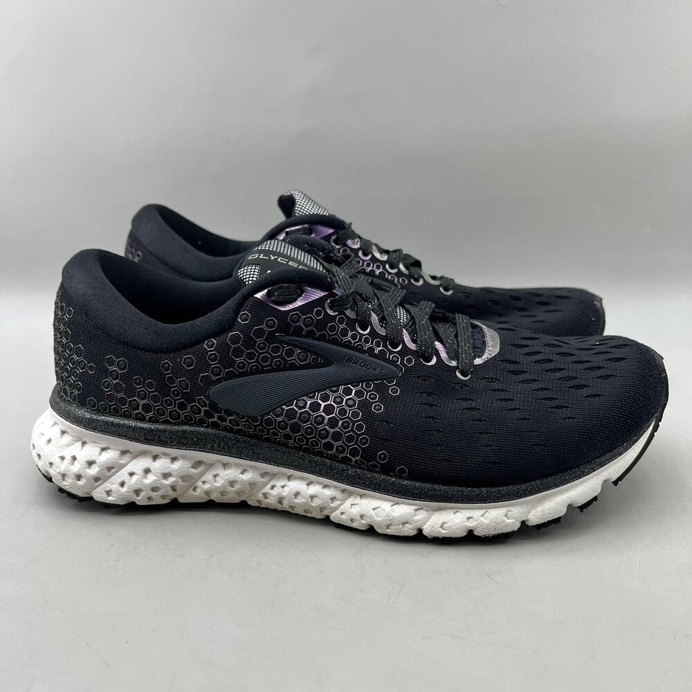 Brooks Glycerin 17 Running Shoes Women Size 7.5 B Black Purple Comfort Sneakers